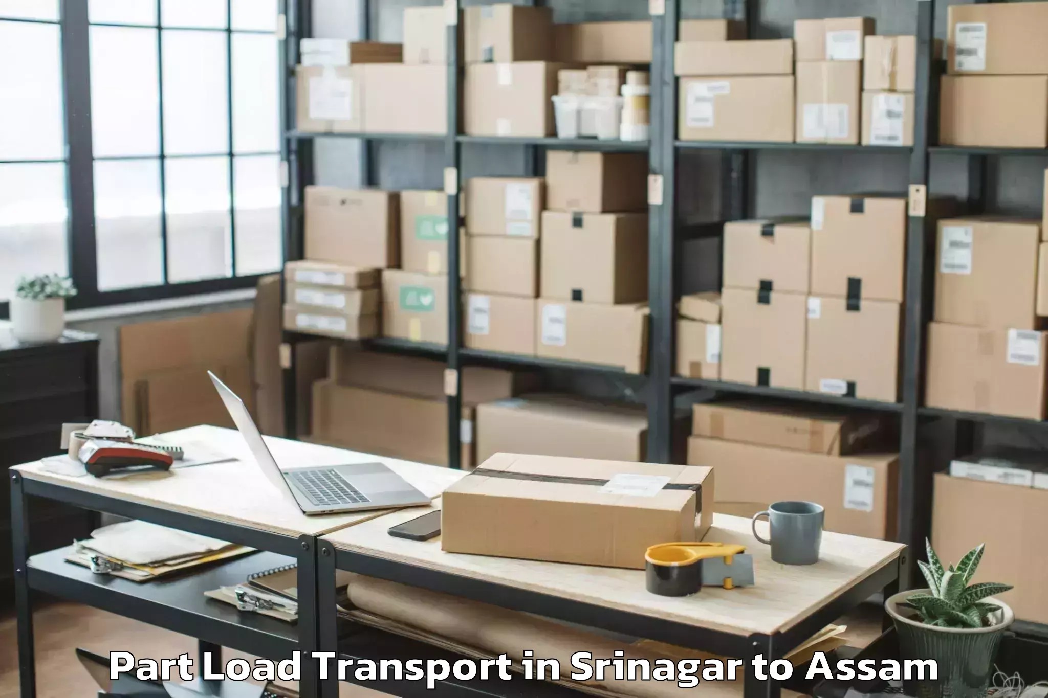 Trusted Srinagar to Salonibari Airport Tez Part Load Transport